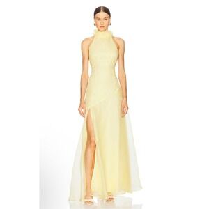 Sonya Moda Noelle Yellow Silk Gown Size Large